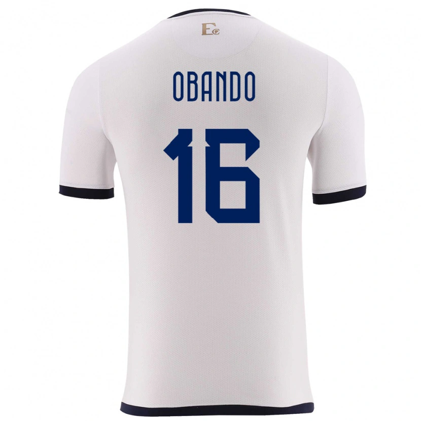 Danxen Dámské Ekvádor Allen Obando #16 Bílý Daleko Hráčské Dresy 24-26 Dres