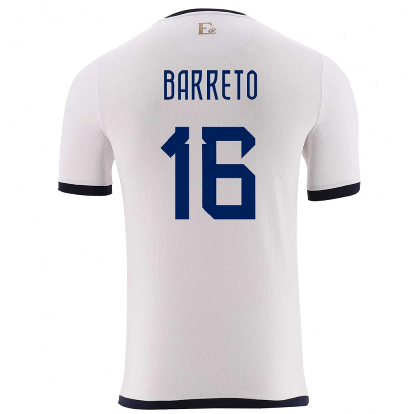 Danxen Dámské Ekvádor Andry Barreto #16 Bílý Daleko Hráčské Dresy 24-26 Dres