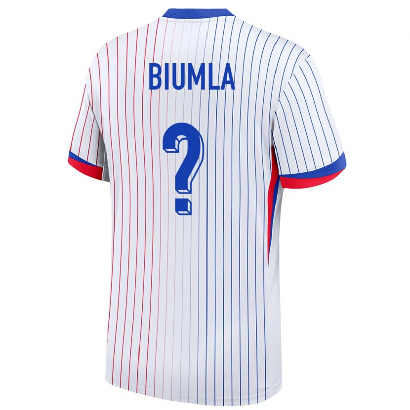Danxen Dámské Francie Emmanuel Biumla #0 Bílý Daleko Hráčské Dresy 24-26 Dres