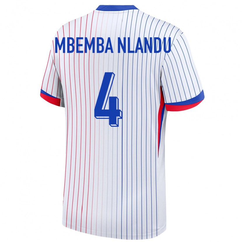 Danxen Dámské Francie Emmanuel Mbemba Nlandu #4 Bílý Daleko Hráčské Dresy 24-26 Dres