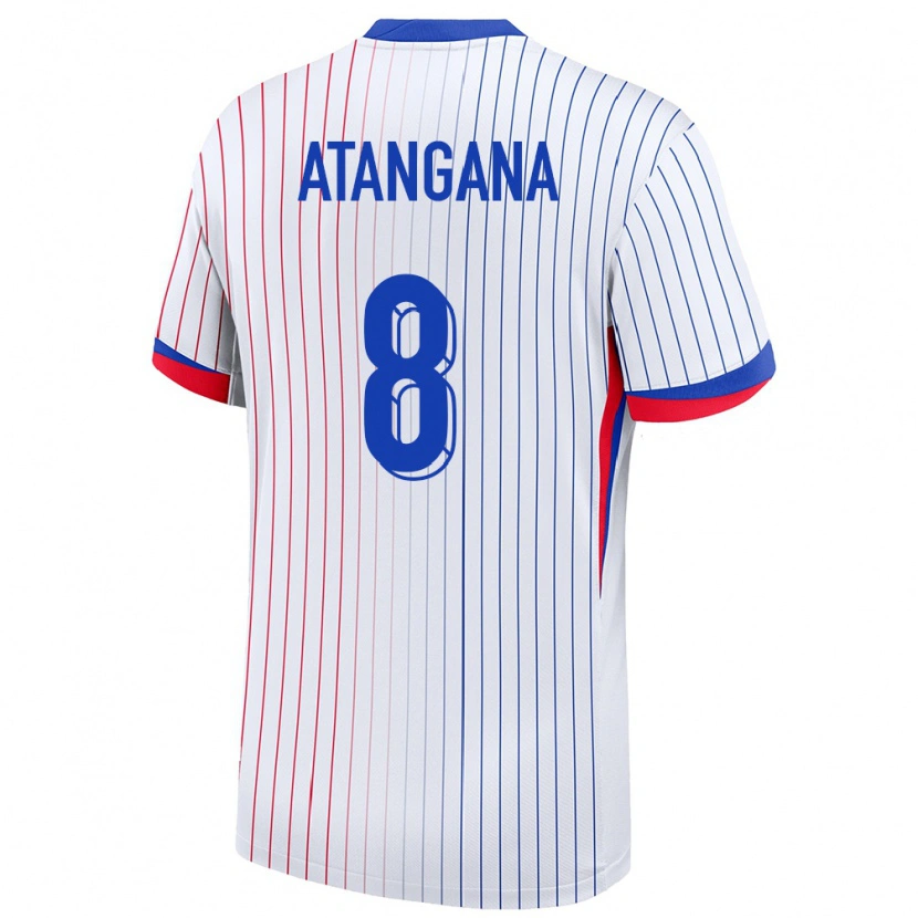 Danxen Dámské Francie Valentin Atangana #8 Bílý Daleko Hráčské Dresy 24-26 Dres