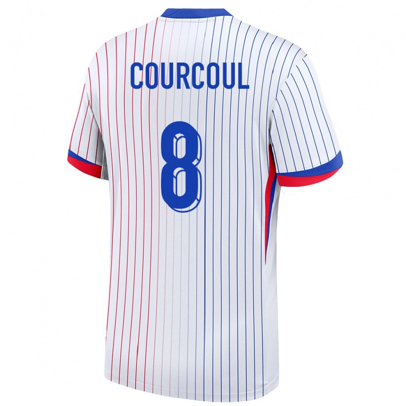 Danxen Dámské Francie Marius Courcoul #8 Bílý Daleko Hráčské Dresy 24-26 Dres