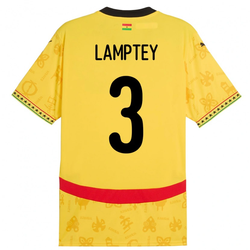 Danxen Dámské Ghana Tariq Lamptey #3 Žluť Daleko Hráčské Dresy 24-26 Dres