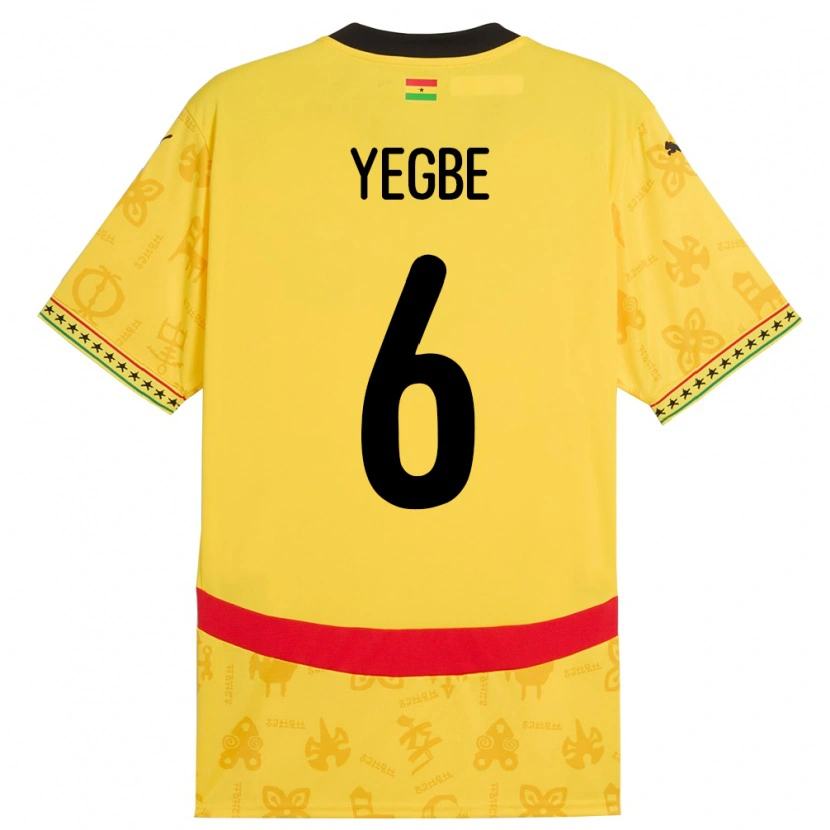 Danxen Dámské Ghana Terry Yegbe #6 Žluť Daleko Hráčské Dresy 24-26 Dres