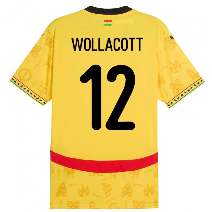 Danxen Dámské Ghana Joe Wollacott #12 Žluť Daleko Hráčské Dresy 24-26 Dres