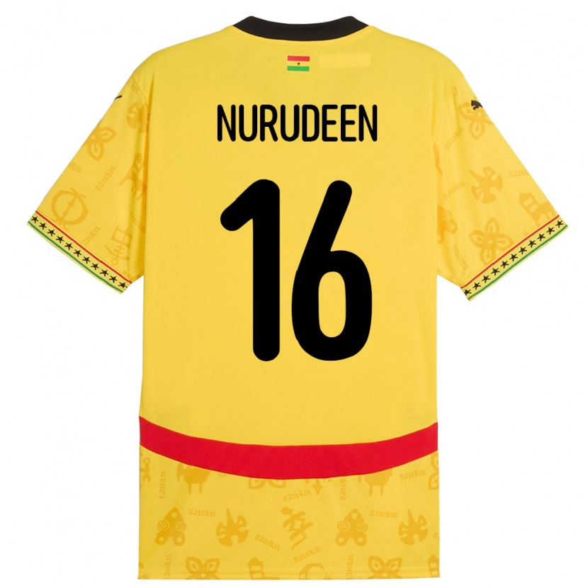 Danxen Dámské Ghana Abdul Nurudeen #16 Žluť Daleko Hráčské Dresy 24-26 Dres