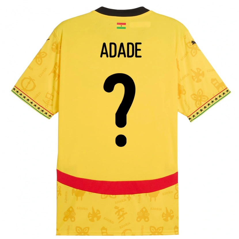 Danxen Dámské Ghana Ebenezer Adade #0 Žluť Daleko Hráčské Dresy 24-26 Dres