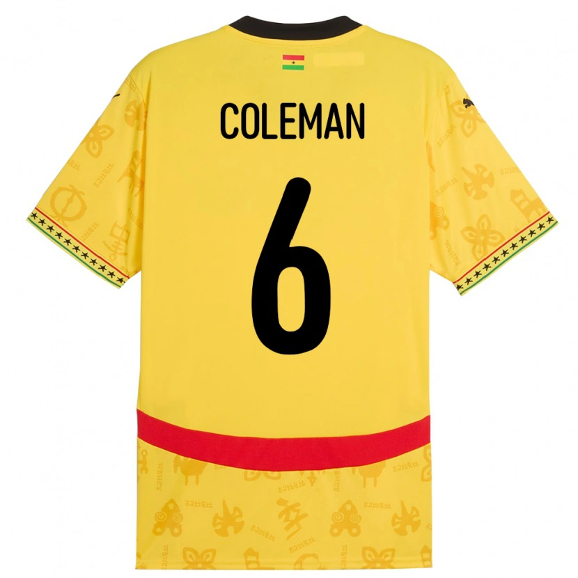 Danxen Dámské Ghana Ellen Coleman #6 Žluť Daleko Hráčské Dresy 24-26 Dres