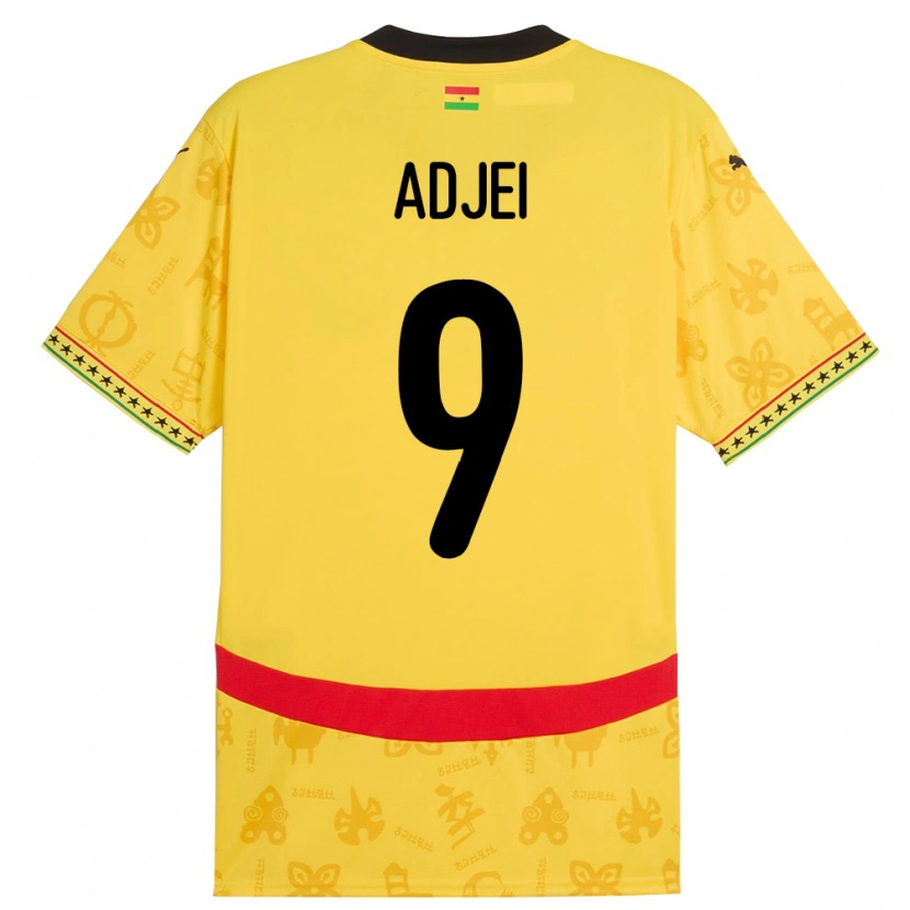 Danxen Dámské Ghana Vivian Adjei #9 Žluť Daleko Hráčské Dresy 24-26 Dres