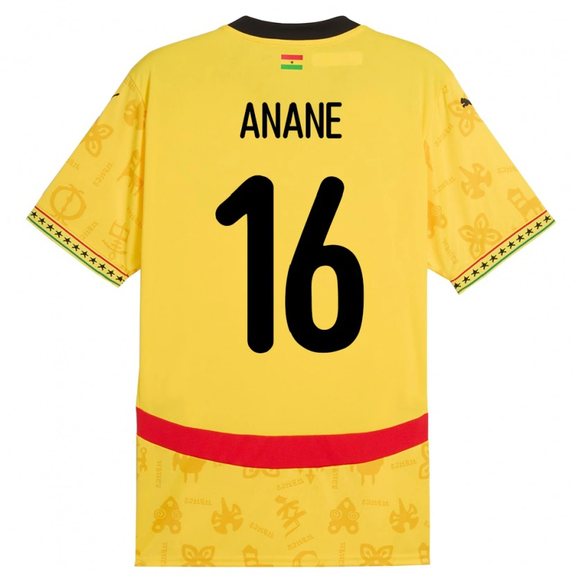 Danxen Dámské Ghana Vincent Anane #16 Žluť Daleko Hráčské Dresy 24-26 Dres