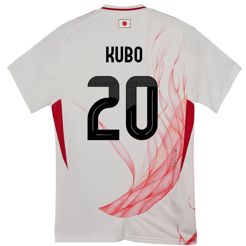 Danxen Dámské Japonsko Takefusa Kubo #20 Bílý Daleko Hráčské Dresy 24-26 Dres