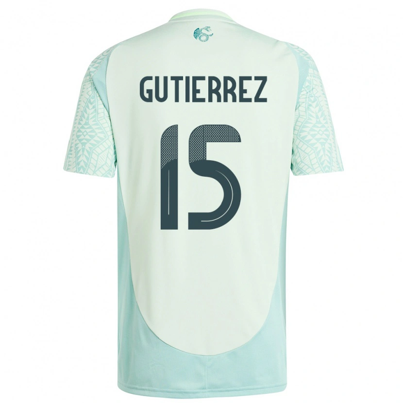 Danxen Dámské Mexiko Alexis Gutiérrez #15 Povlečení Zelené Daleko Hráčské Dresy 24-26 Dres