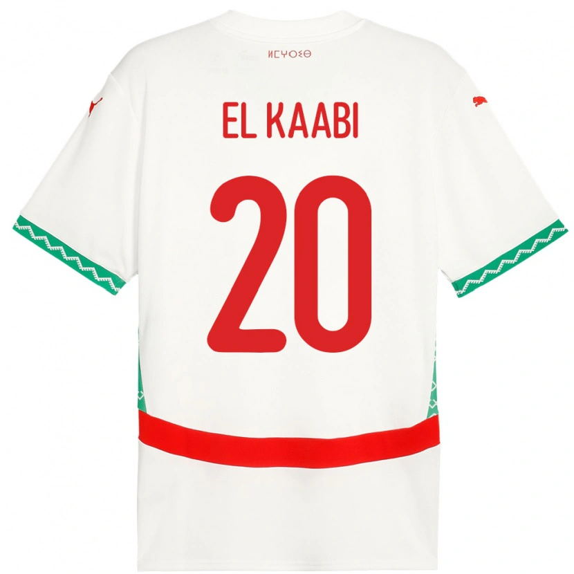 Danxen Dámské Maroko Ayoub El Kaabi #20 Bílý Daleko Hráčské Dresy 24-26 Dres