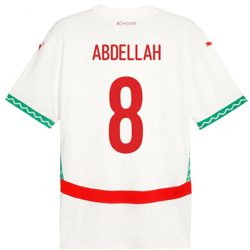 Danxen Dámské Maroko Abdellah Ouazane #8 Bílý Daleko Hráčské Dresy 24-26 Dres
