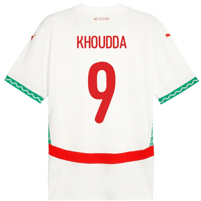 Danxen Dámské Maroko Youssef Khoudda #9 Bílý Daleko Hráčské Dresy 24-26 Dres