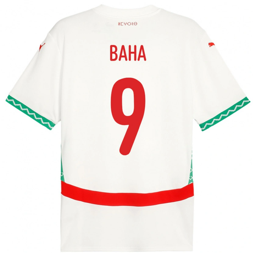 Danxen Dámské Maroko Ziyad Baha #9 Bílý Daleko Hráčské Dresy 24-26 Dres