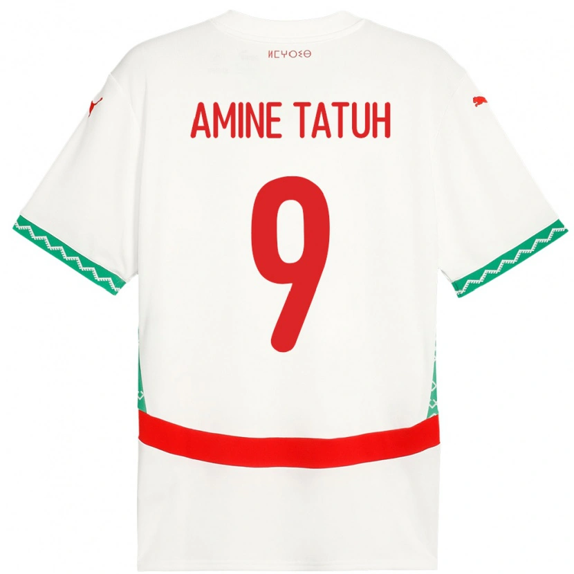 Danxen Dámské Maroko Mohammed Amine Tatuh #9 Bílý Daleko Hráčské Dresy 24-26 Dres