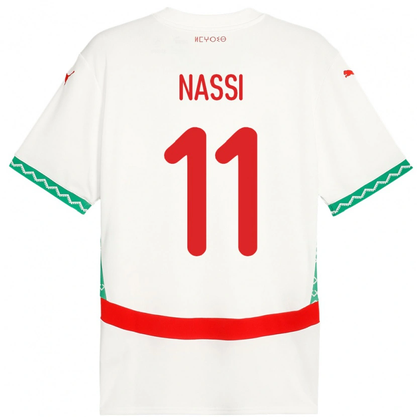 Danxen Dámské Maroko Walid Nassi #11 Bílý Daleko Hráčské Dresy 24-26 Dres