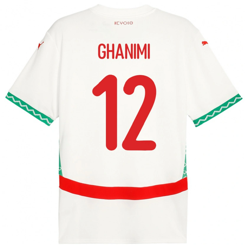 Danxen Dámské Maroko Rachid Ghanimi #12 Bílý Daleko Hráčské Dresy 24-26 Dres