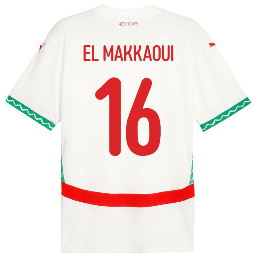 Danxen Dámské Maroko Anas El Makkaoui #16 Bílý Daleko Hráčské Dresy 24-26 Dres
