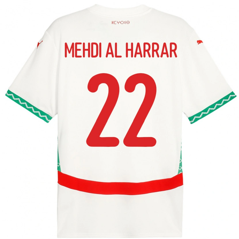 Danxen Dámské Maroko El Mehdi Al Harrar #22 Bílý Daleko Hráčské Dresy 24-26 Dres