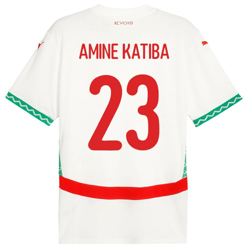 Danxen Dámské Maroko Mohamed Amine Katiba #23 Bílý Daleko Hráčské Dresy 24-26 Dres