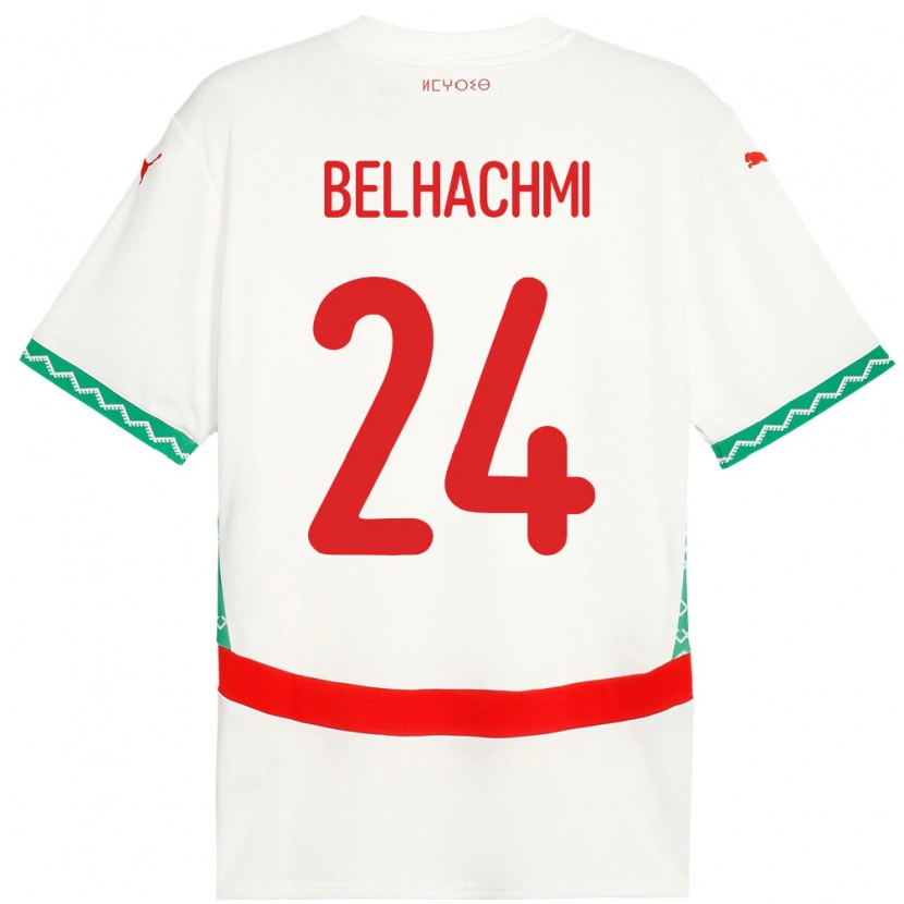 Danxen Dámské Maroko Yahya Belhachmi #24 Bílý Daleko Hráčské Dresy 24-26 Dres