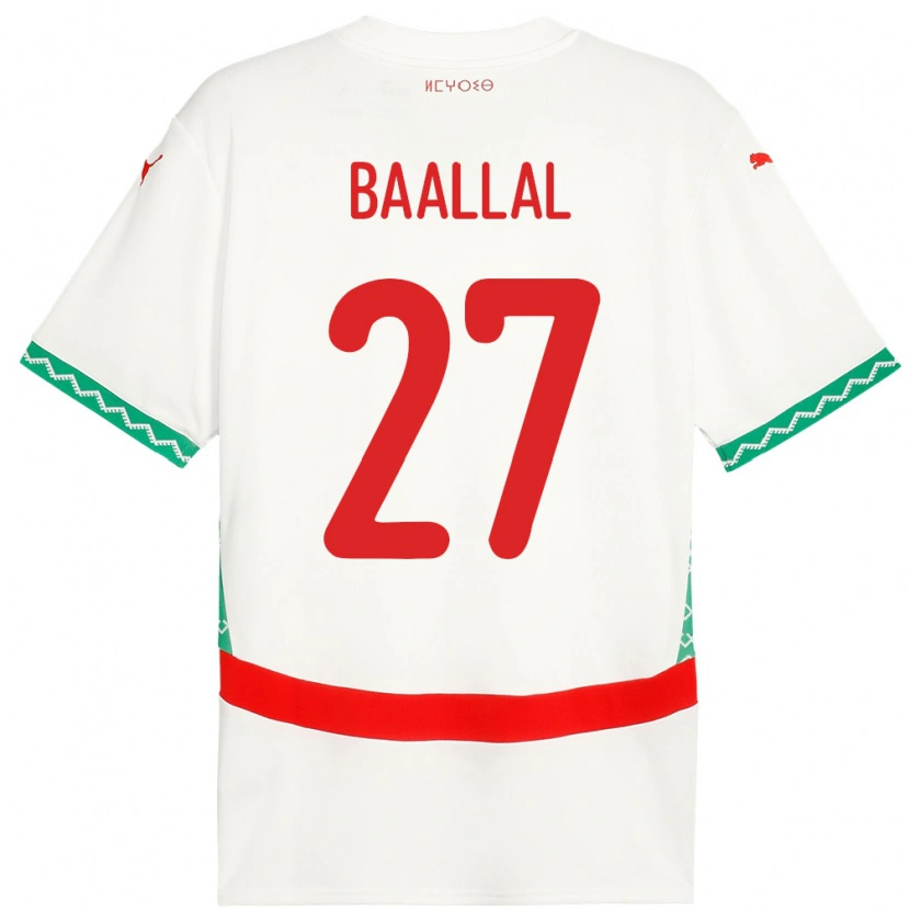 Danxen Dámské Maroko Adam Baallal #27 Bílý Daleko Hráčské Dresy 24-26 Dres