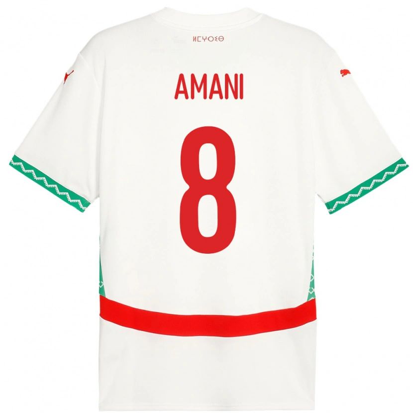 Danxen Dámské Maroko Salma Amani #8 Bílý Daleko Hráčské Dresy 24-26 Dres