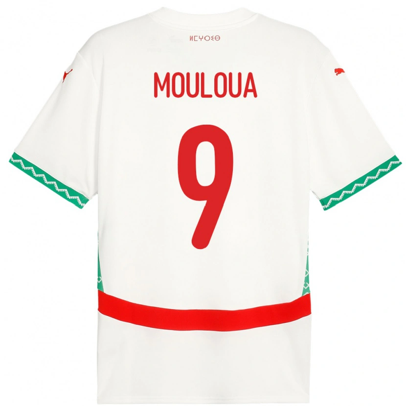 Danxen Dámské Maroko Ayoub Mouloua #9 Bílý Daleko Hráčské Dresy 24-26 Dres
