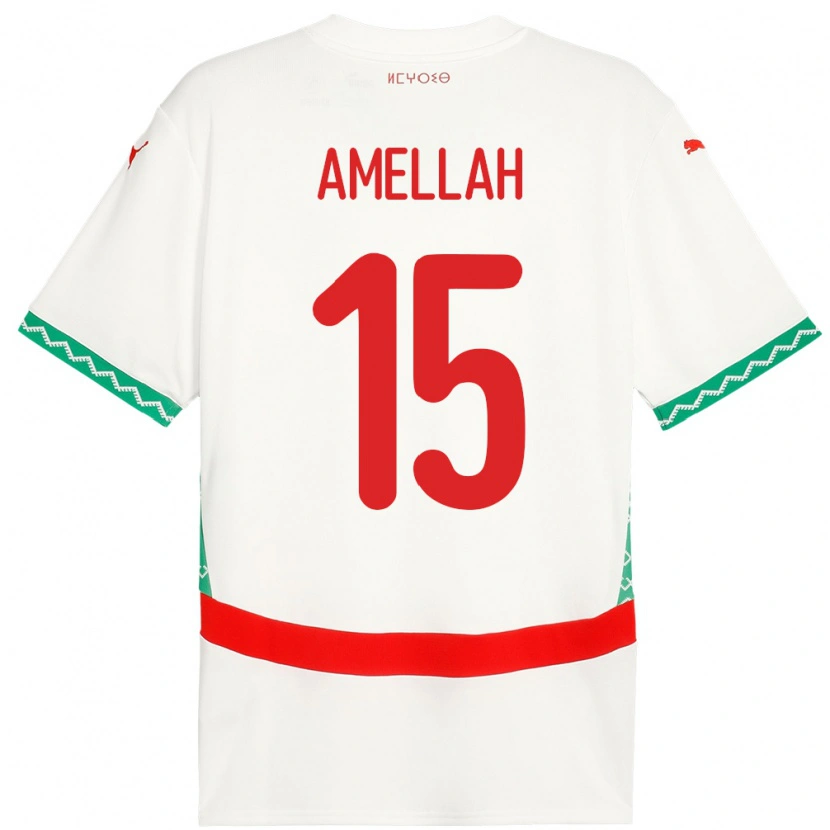 Danxen Dámské Maroko Selim Amellah #15 Bílý Daleko Hráčské Dresy 24-26 Dres