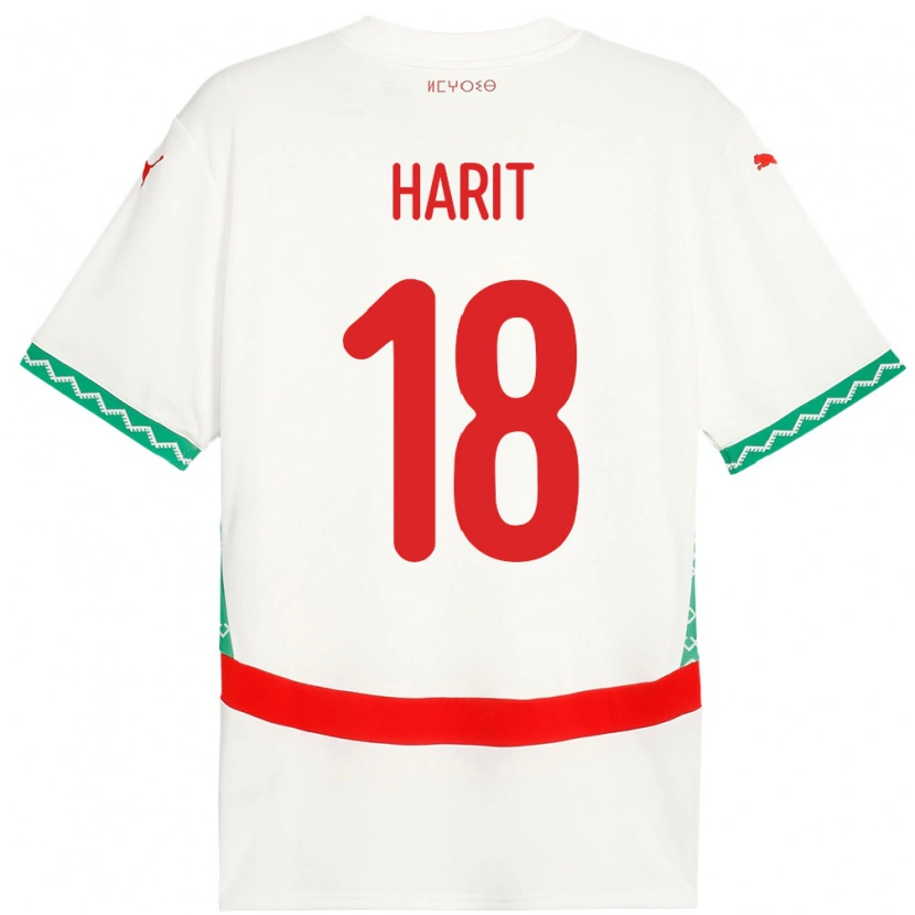 Danxen Dámské Maroko Amine Harit #18 Bílý Daleko Hráčské Dresy 24-26 Dres