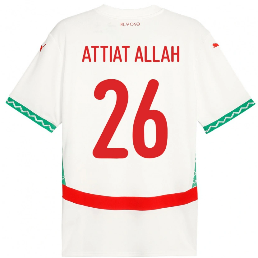 Danxen Dámské Maroko Yahia Attiat-Allah #26 Bílý Daleko Hráčské Dresy 24-26 Dres