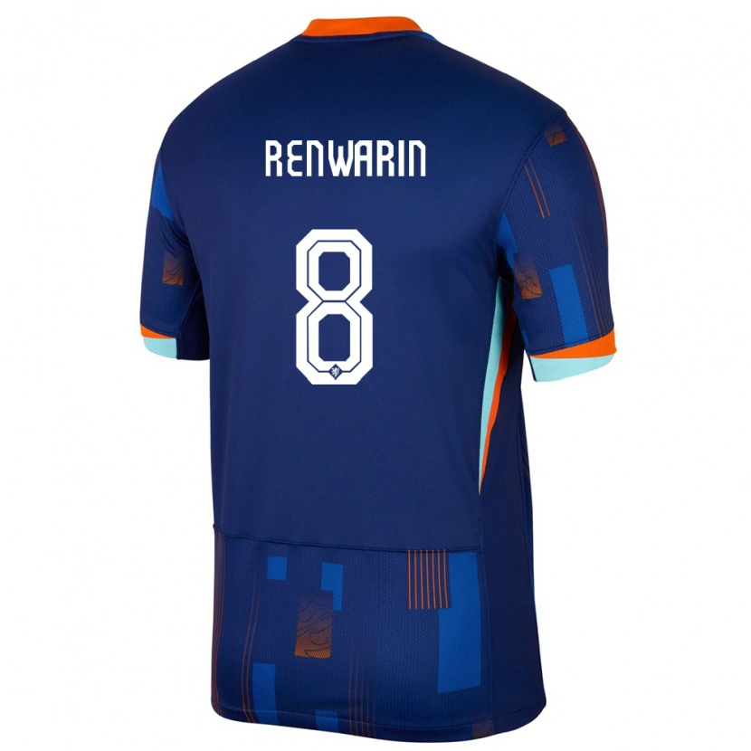 Danxen Dámské Nizozemsko Givaro Renwarin #8 Modrý Daleko Hráčské Dresy 24-26 Dres