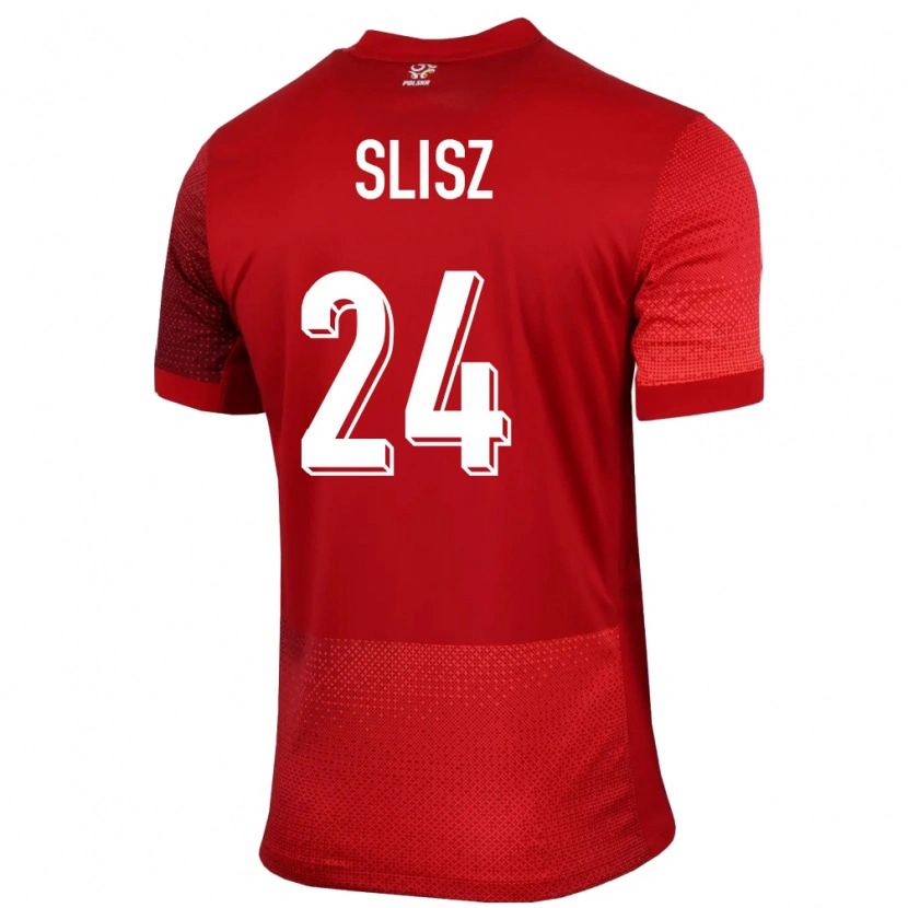 Danxen Dámské Polsko Bartosz Slisz #24 Červené Daleko Hráčské Dresy 24-26 Dres