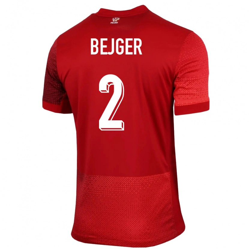 Danxen Dámské Polsko Lukasz Bejger #2 Červené Daleko Hráčské Dresy 24-26 Dres