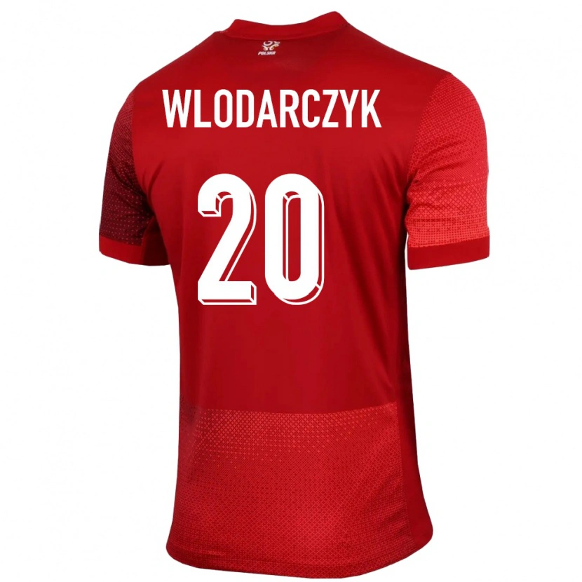 Danxen Dámské Polsko Szymon Wlodarczyk #20 Červené Daleko Hráčské Dresy 24-26 Dres