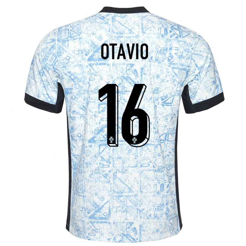 Danxen Dámské Portugalsko Otávio #16 Krémově Modrá Daleko Hráčské Dresy 24-26 Dres
