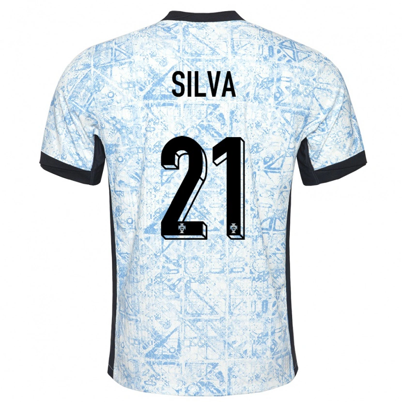 Danxen Dámské Portugalsko Gabriel Silva #21 Krémově Modrá Daleko Hráčské Dresy 24-26 Dres