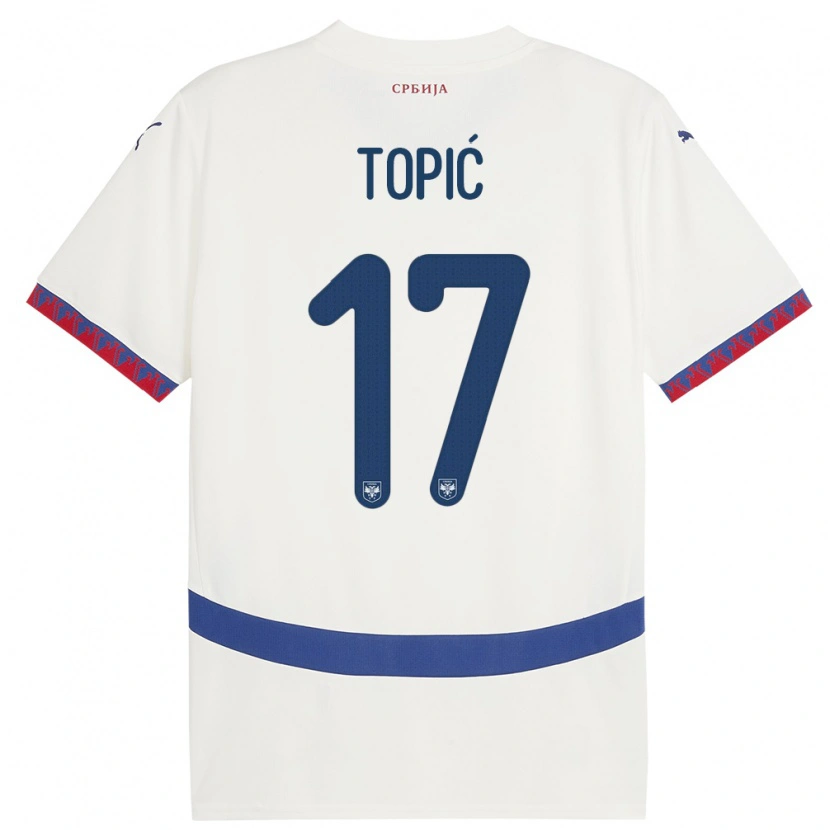 Danxen Dámské Srbsko Mirko Topić #17 Bílý Daleko Hráčské Dresy 24-26 Dres