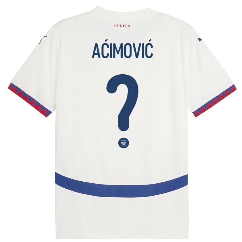 Danxen Dámské Srbsko Dimitrije Aćimović #0 Bílý Daleko Hráčské Dresy 24-26 Dres