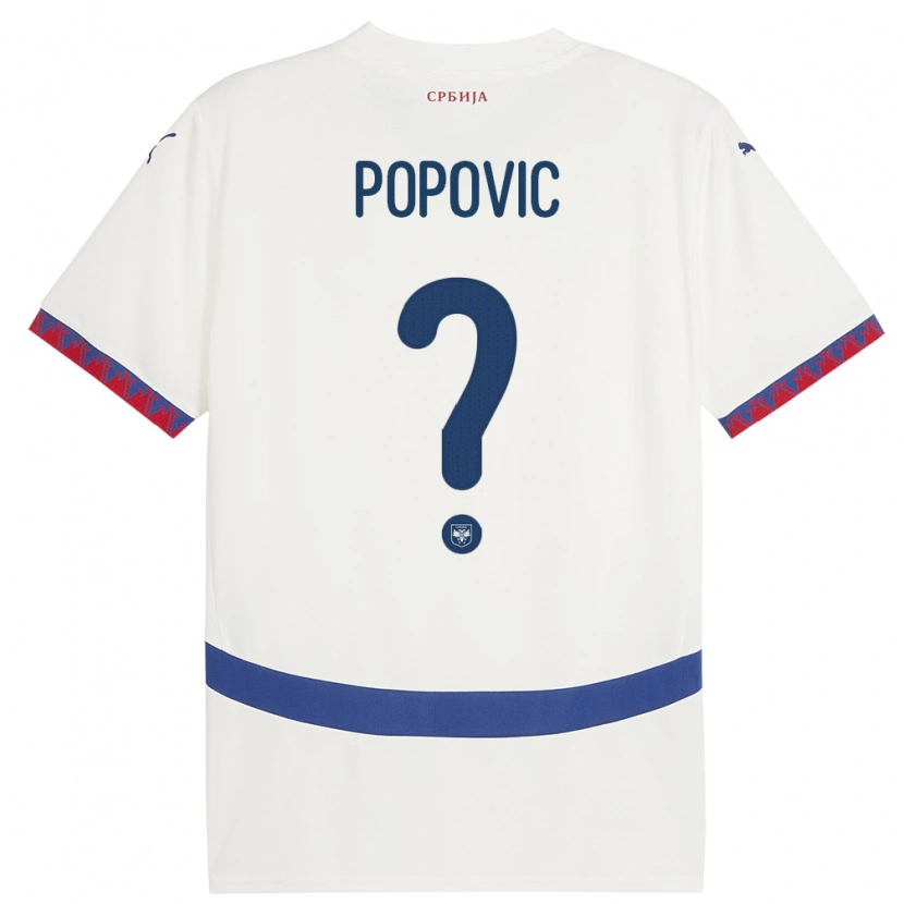 Danxen Dámské Srbsko Sinisa Popovic #0 Bílý Daleko Hráčské Dresy 24-26 Dres