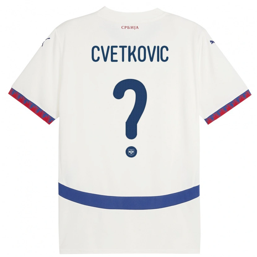 Danxen Dámské Srbsko Aleksa Cvetkovic #0 Bílý Daleko Hráčské Dresy 24-26 Dres