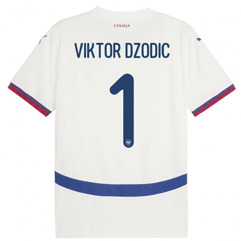 Danxen Dámské Srbsko Viktor Dzodic #1 Bílý Daleko Hráčské Dresy 24-26 Dres