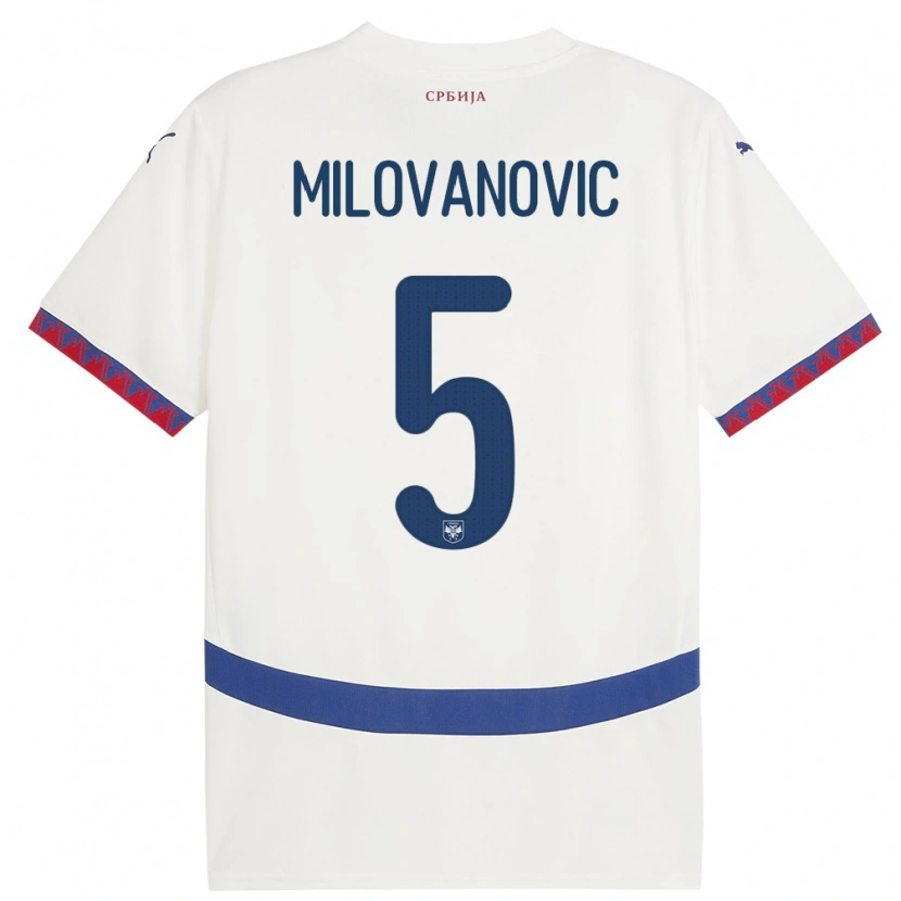 Danxen Dámské Srbsko Mateja Milovanovic #5 Bílý Daleko Hráčské Dresy 24-26 Dres