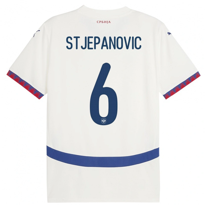 Danxen Dámské Srbsko Mateja Stjepanovic #6 Bílý Daleko Hráčské Dresy 24-26 Dres