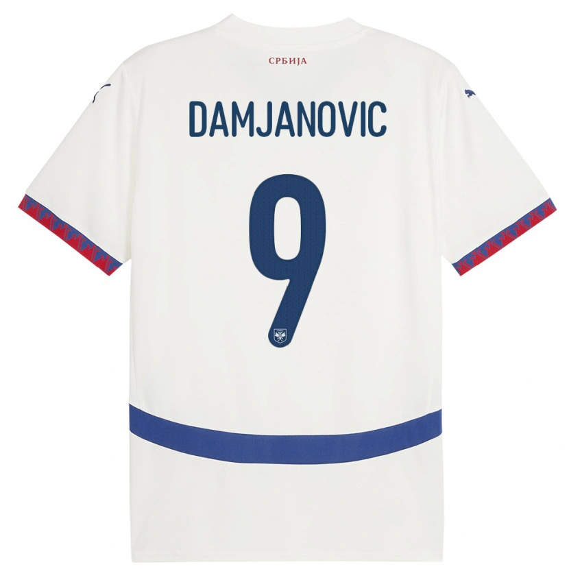 Danxen Dámské Srbsko Aleksa Damjanovic #9 Bílý Daleko Hráčské Dresy 24-26 Dres
