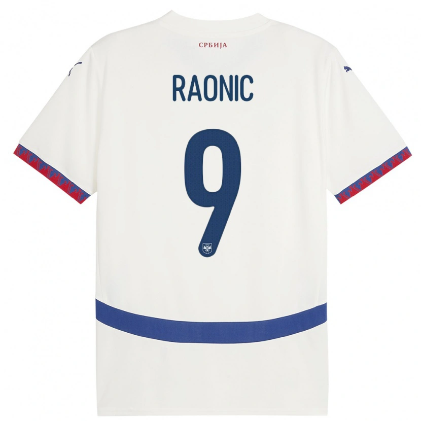 Danxen Dámské Srbsko Sava Raonic #9 Bílý Daleko Hráčské Dresy 24-26 Dres