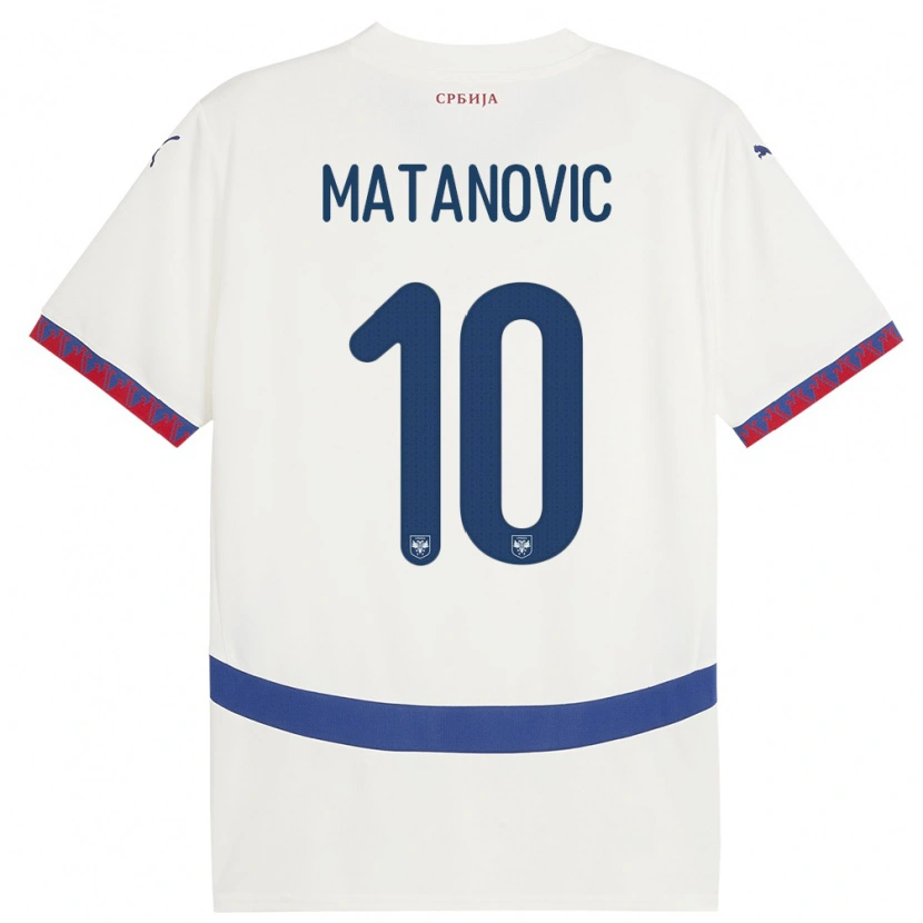 Danxen Dámské Srbsko Ognjen Matanovic #10 Bílý Daleko Hráčské Dresy 24-26 Dres