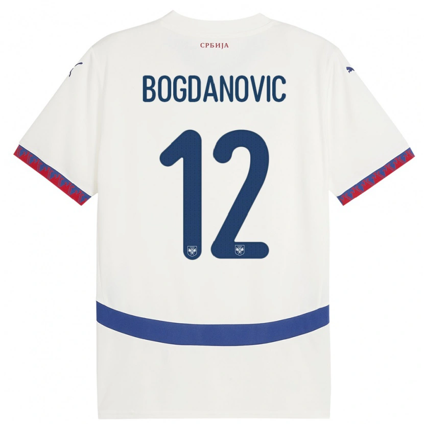 Danxen Dámské Srbsko Bogdan Bogdanovic #12 Bílý Daleko Hráčské Dresy 24-26 Dres